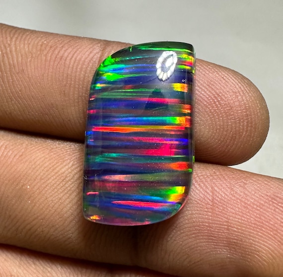 Top Grade Quality Black Aurora Opal Gemstone Opal Doublet Welo Fire Opal Ethiopian Opal Cabs Aurora Opal Necklace Use For Silver Jewelry
