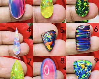 Aurora Opal Cabochon • Opal Gemstone • Fire Opal • Jewelry Making Supplies • Loose Opal Stone • Smooth Polished Cabochon.