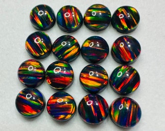 Black Fire Aurora Opal Cabochon, AAA-kwaliteit (8-15 mm)