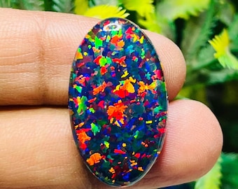 AAA+ Aurora Opal Handmade Oval Cabochon | Opal Gemstone, Size - 30X18X6 Mm | Fire Opal | Opal for Jewelry .