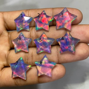 AAA Grade Star Aurora Opal Cabochon, Fire Opal Gemstone, Healing Crystal, Handmade Opal, Faceted Star Opal Cabochon, Making For Opal Jewelry