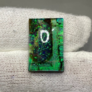 Calibrated Monarch Opal Gemstone Cabochon Rectangle Shape Monarch Opal Doublet Monarch Opal Necklace Making For Jewelry Handmade Polished
