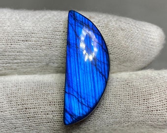Blauwe flitsende cabochon van labradoriet, handgemaakte edelsteen voor draadwikkeling