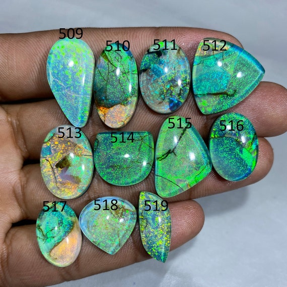 AAA Monarch Opal Cabochon Australian Opal Cabochon Loose Gemstone Mix Shape  Monarch Opal Doublet Monarch Opal Necklace Making for Jewelry 