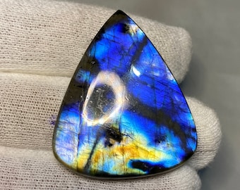 AAA+++ Multi Flashy Fire Labradorite Cabochon Multi Blue Labradorite Loose Gemstone 42X35X7 MM Smooth Gemstone Making For Pendant Jewelry