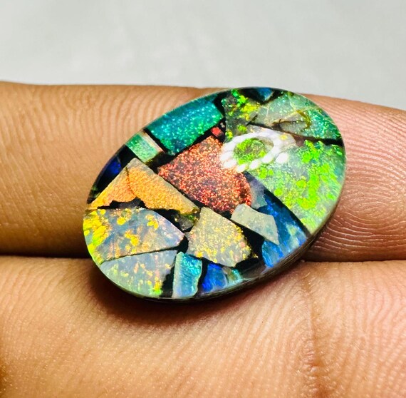 Sterling Monarch Opal Cabochon Opal Necklace Monarch Opal Gemstone