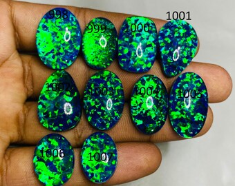 Aurora Opal Gemstone Doublet, Lab Created Loose Stone