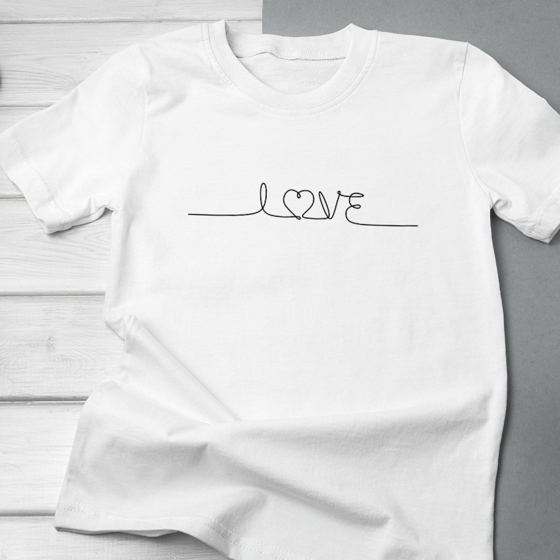 LOVE One Line T-shirt Women One Line T-shirt White Abstract - Etsy UK