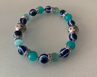 Blaues Auge Armband|stretch armband||bettelarmband|gemstein armband|energieschützer|
