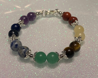 Chakra bracelet|7 chakra bracelet|clasp bracelet|spiritual bracelet|gemstone bracelet|Chakra balancing bracelet|chakra energy healing