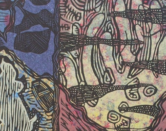 Original Woodcut on Handmade Paper