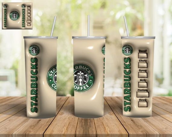 Starbucks Green & White Skinny Tumbler (20 oz.) – Elliott Print Works