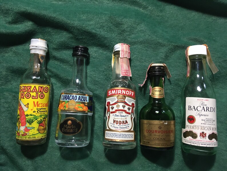 Vintage Mini Liquor Bottle Collection From the 1970