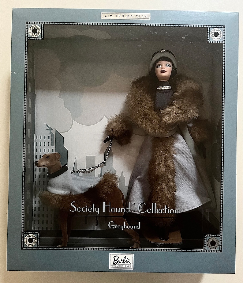 Society Hound Collection Barbie Limited Edition 2000 Mattel Greyhound Collectible Vintage Mint In Box Doll Dog