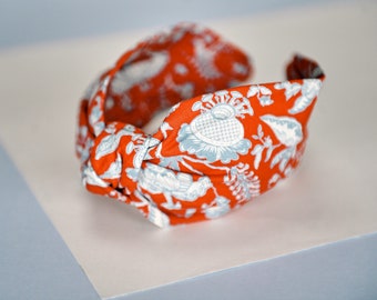 Diadema con estampado Liberty / Diadema anudada para mujer, diadema de tela Liberty London, diadema ancha estilo Alice, diadema estilo turbante, regalo para buzón