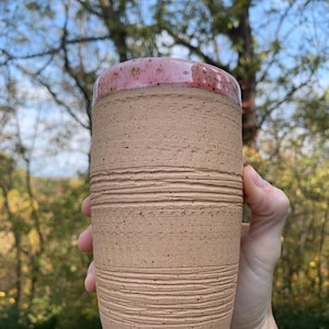 Handmade ceramic tumbler -pink tumbler - handmade tumbler - pottery tumbler - handmade cup