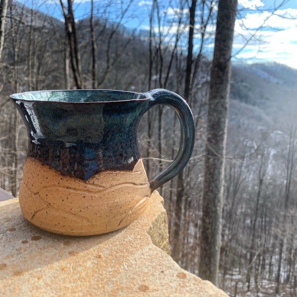 Handmade Ceramic Coffee Mug - Mountain Coffee Mug - Blue Ridge Mountains Coffee Mug