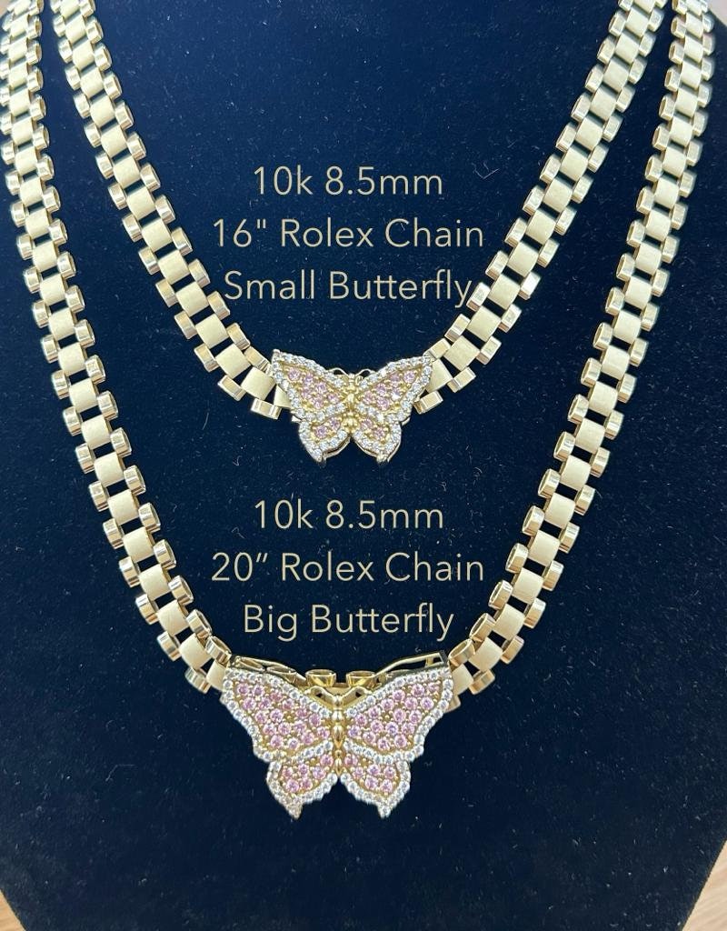 Real Gold Rolex Link Chain and Diamond Rolex Pendant #goldpendants