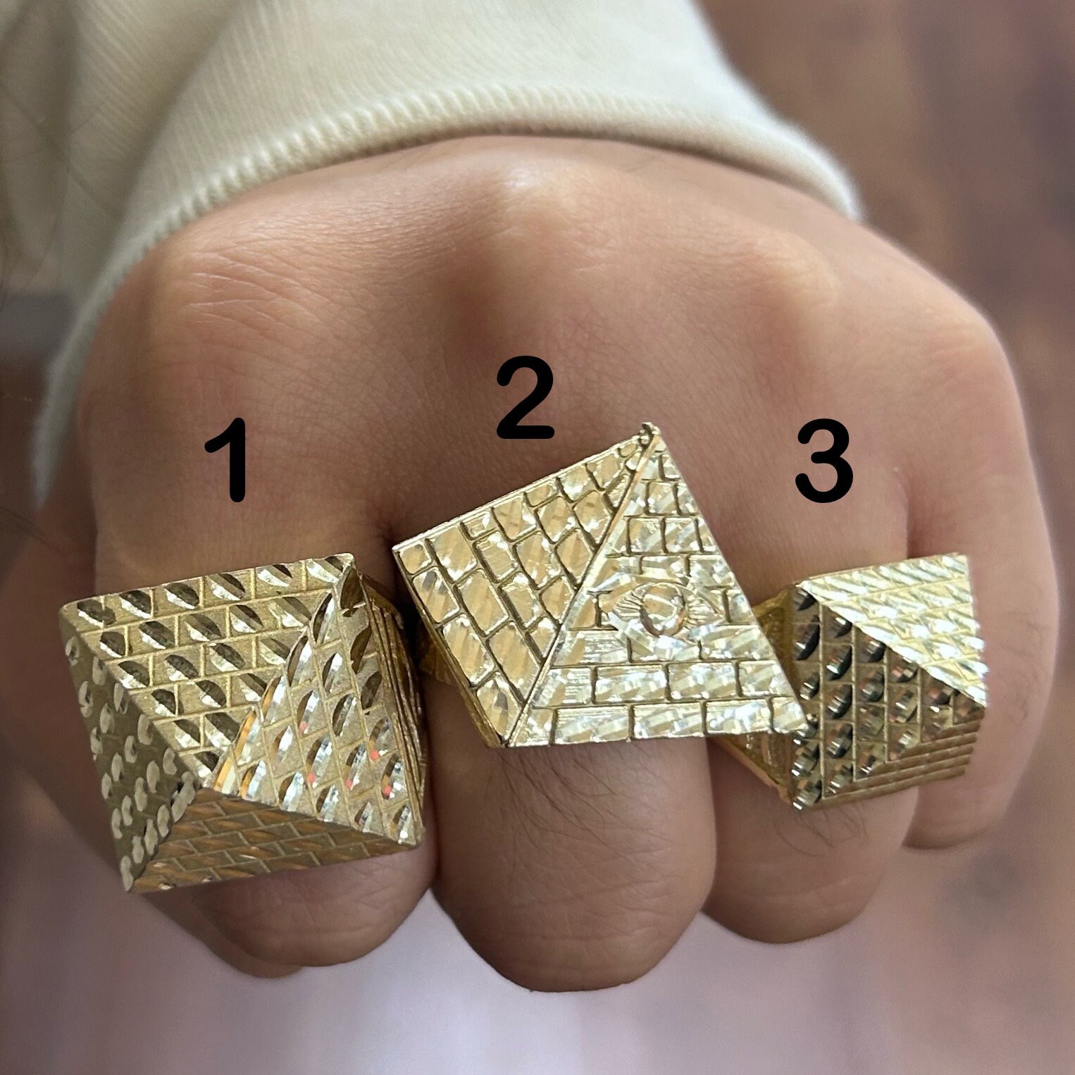 14K Yellow Gold Diamond Pyramid Ring 0.15ct – KyleChanDesign