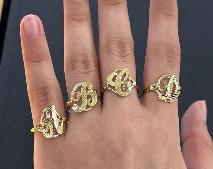 Sale Estate 10k Yellow Gold Monogram Cursive M Capital Heart Initial