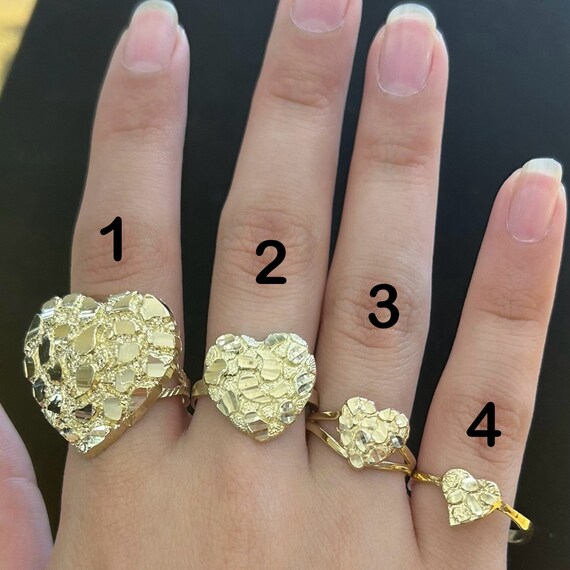 Gold heart nugget sale ring