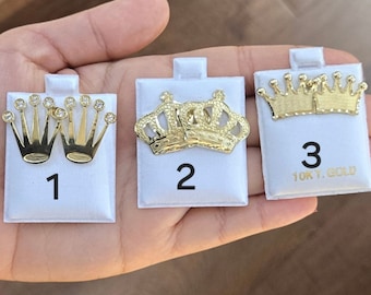 10k Gold Crown Earrings,  Crown Earrings, Gifts for him her, Birthday Gift Earrings, King Earrings, Pushback Earrings, King Queen Earrings