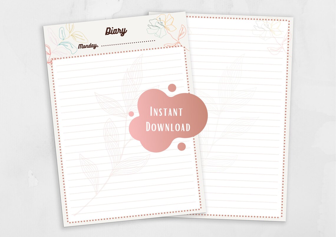 Daily Diary Digital Download Printable A4 .pdf - Etsy
