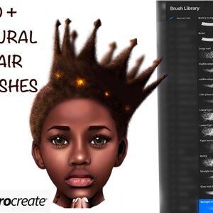 Mais de 10 escovas de cabelo naturais Procreate