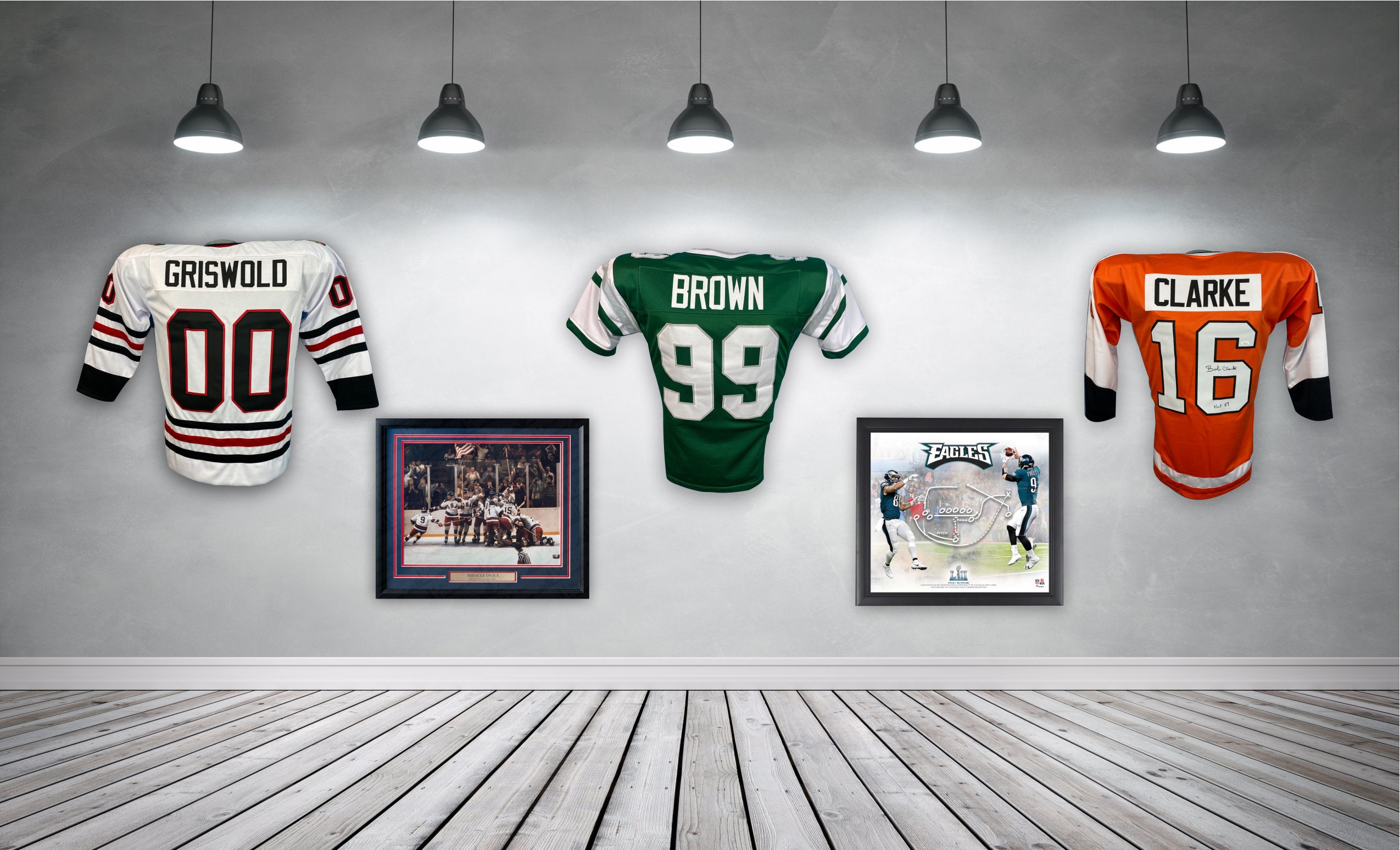 Jersey Display Wall Mount Football and Hockey Etsy