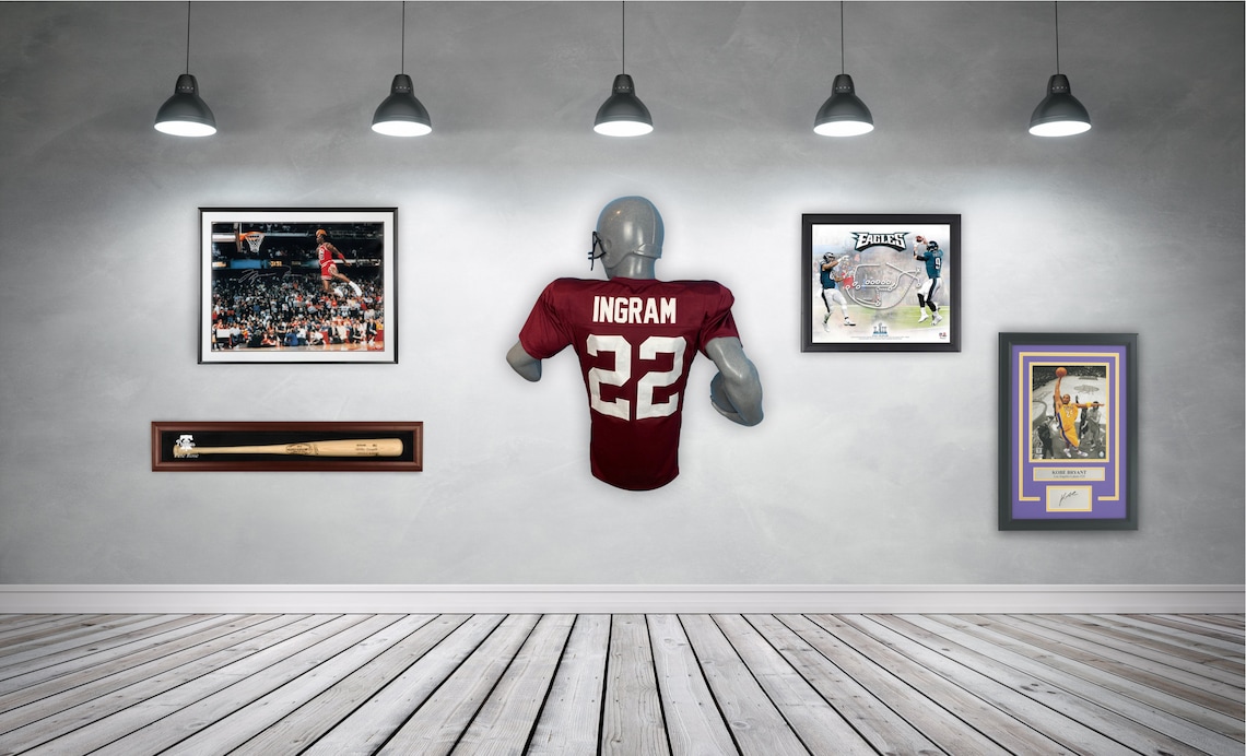 Jersey Display Wall Mount Football Etsy