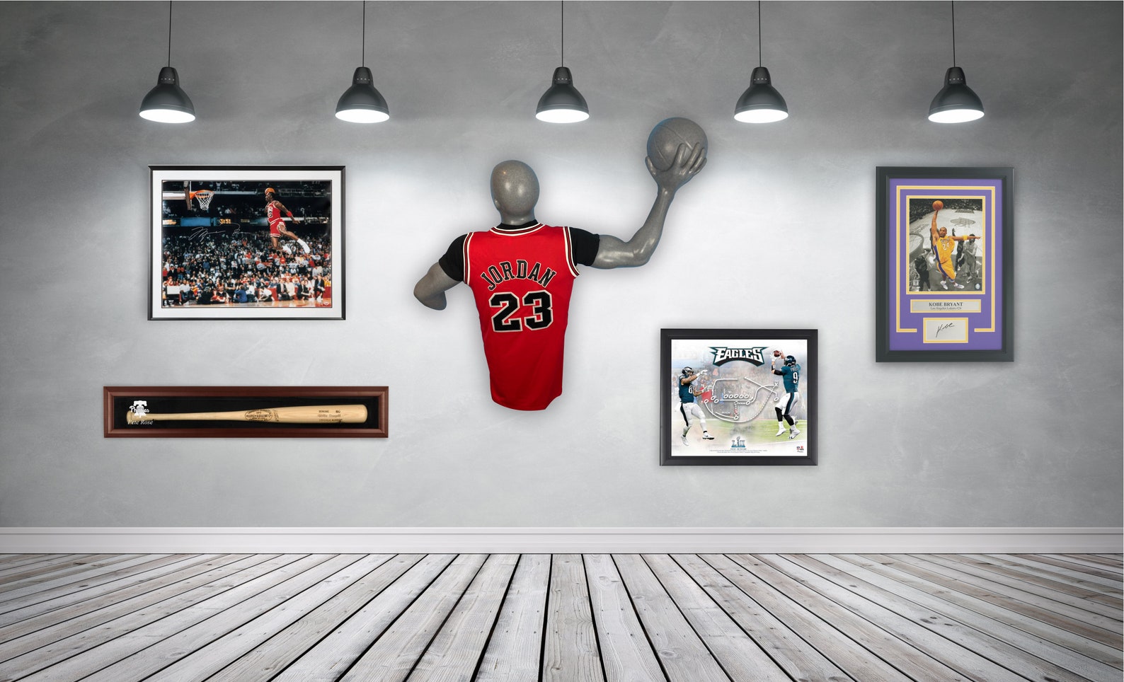 Jersey Display Wall Mount Basketball Etsy