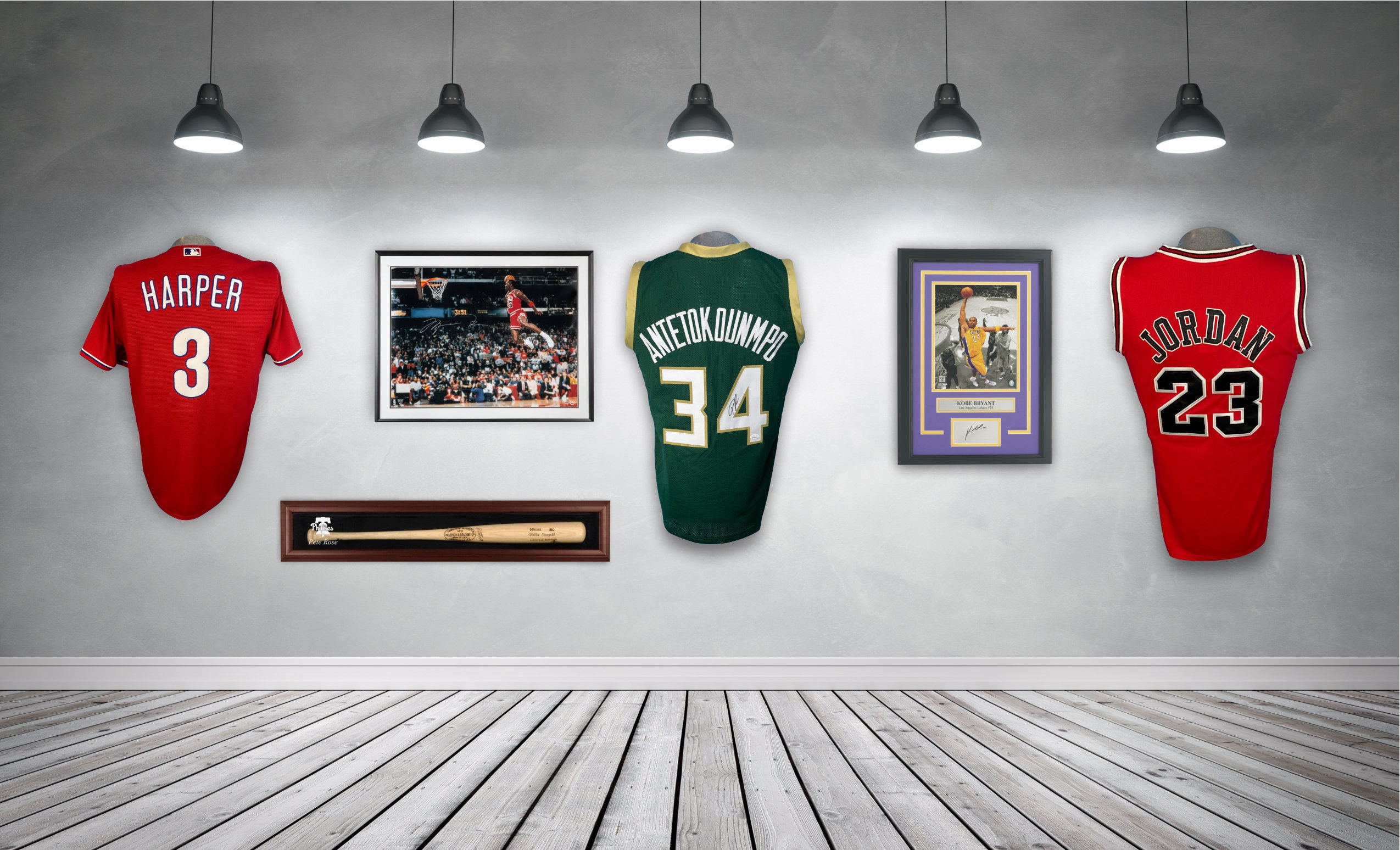 Jersey Display Wall Mount Baseball and Basketball Etsy