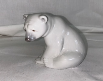 リヤドロの磁器製ホッキョクグマの置物 - Etsy 日本