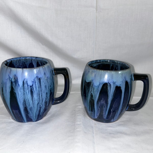 Pair of Early BLUE MOUNTAIN POTTERY Mugs Aurora Blue Glaze
