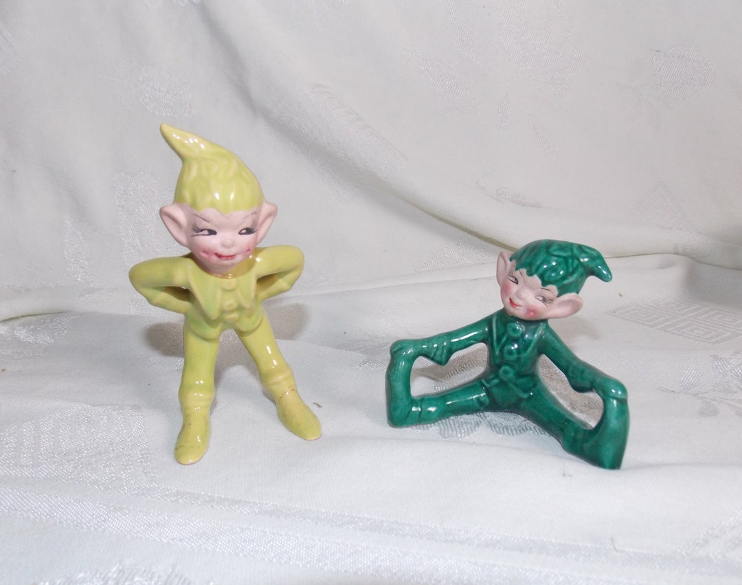 Pair of Vintage GILNER PIXIE ELF Figurines Etsy