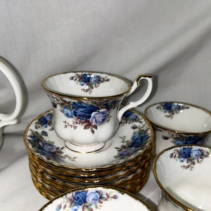 ROYAL ALBERT MOONLIGHT Rose Teapot, Sugar Bowl, Plates, Mugs and Cups & Saucers Sold Separately image 2