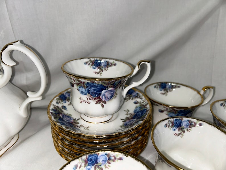 ROYAL ALBERT MOONLIGHT Rose Teapot, Sugar Bowl, Plates, Mugs and Cups & Saucers Sold Separately image 2