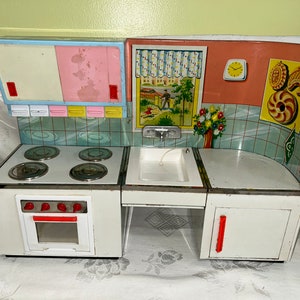 Jouet Ancien : Cuisinière En Tôle Allemande FUCHS, Vintage