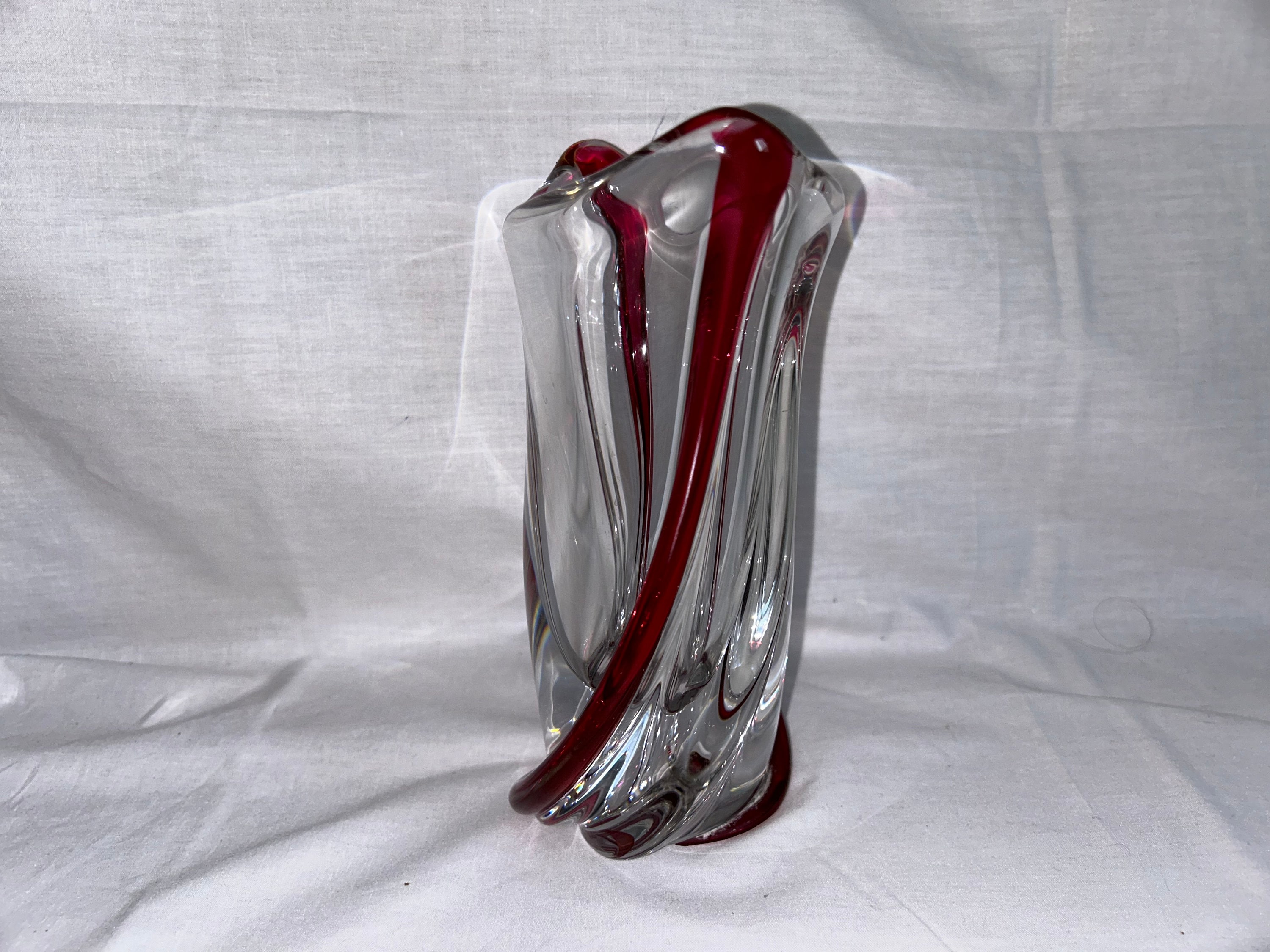 Superbe Vase Deauville Cristal Saint Louis 40 Cm Rouge - Galerie Maxime Marché Vernaison 2 1