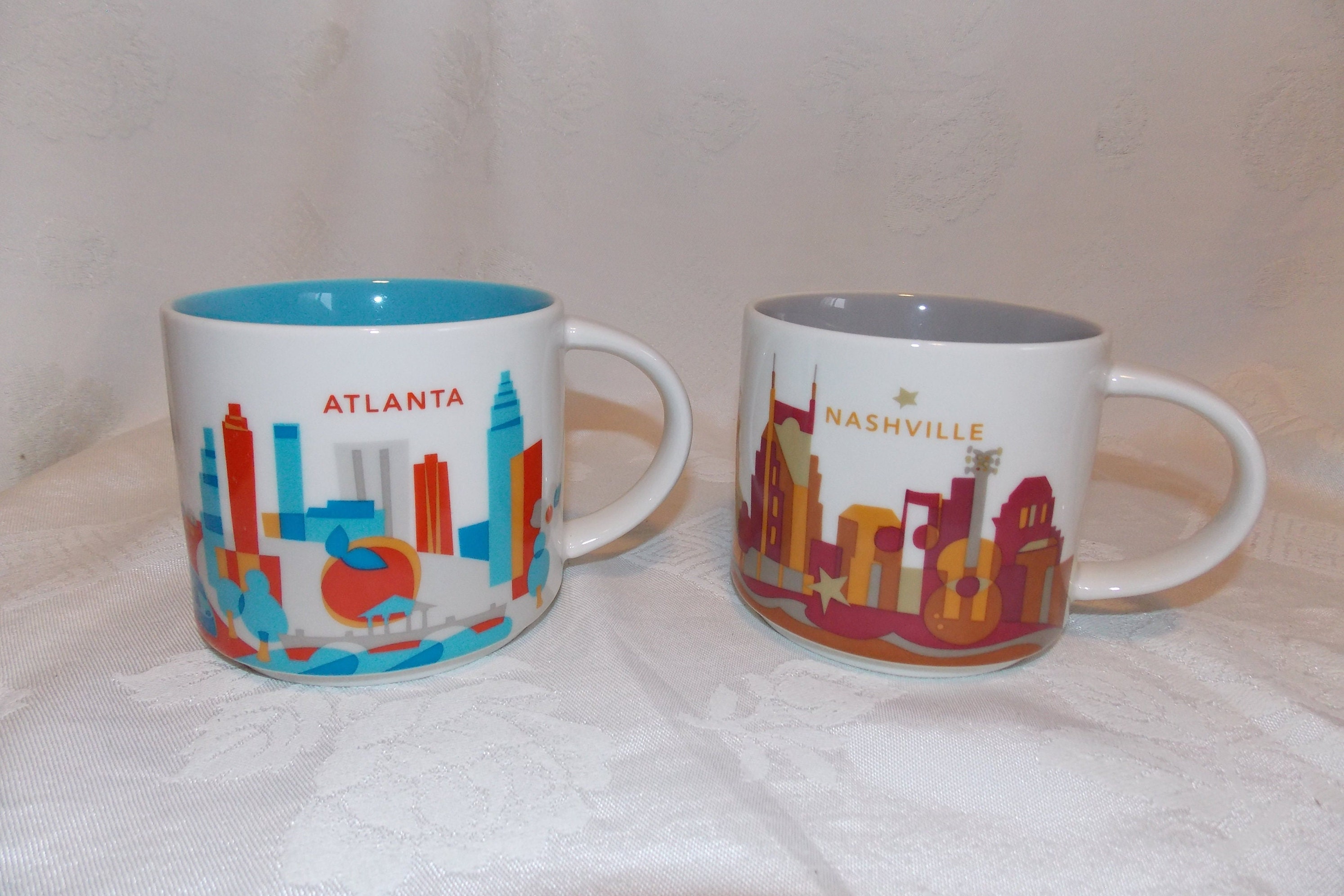 STARBUCKS ATLANTA & NASHVILLE Mugs "you Are Here" Collection - Etsy