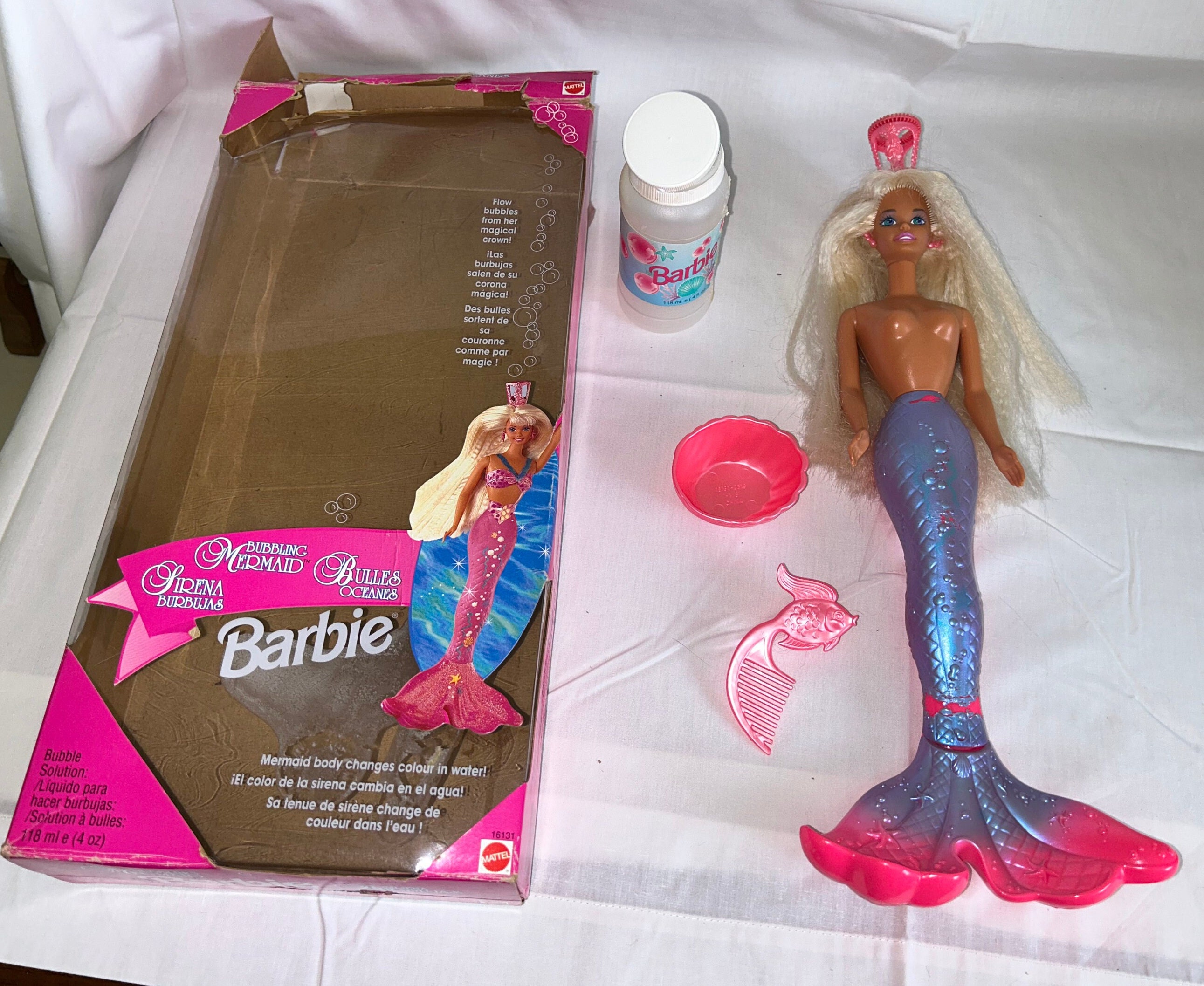 BUBBLING MERMAID BARBIE Doll 16131 Mattel 1996 Etsy Canada