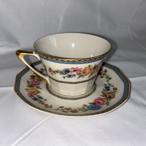 LIMOGES HAVILAND CHAMPLAIN Cup and Saucer Made For Nerlich & Co. Toronto