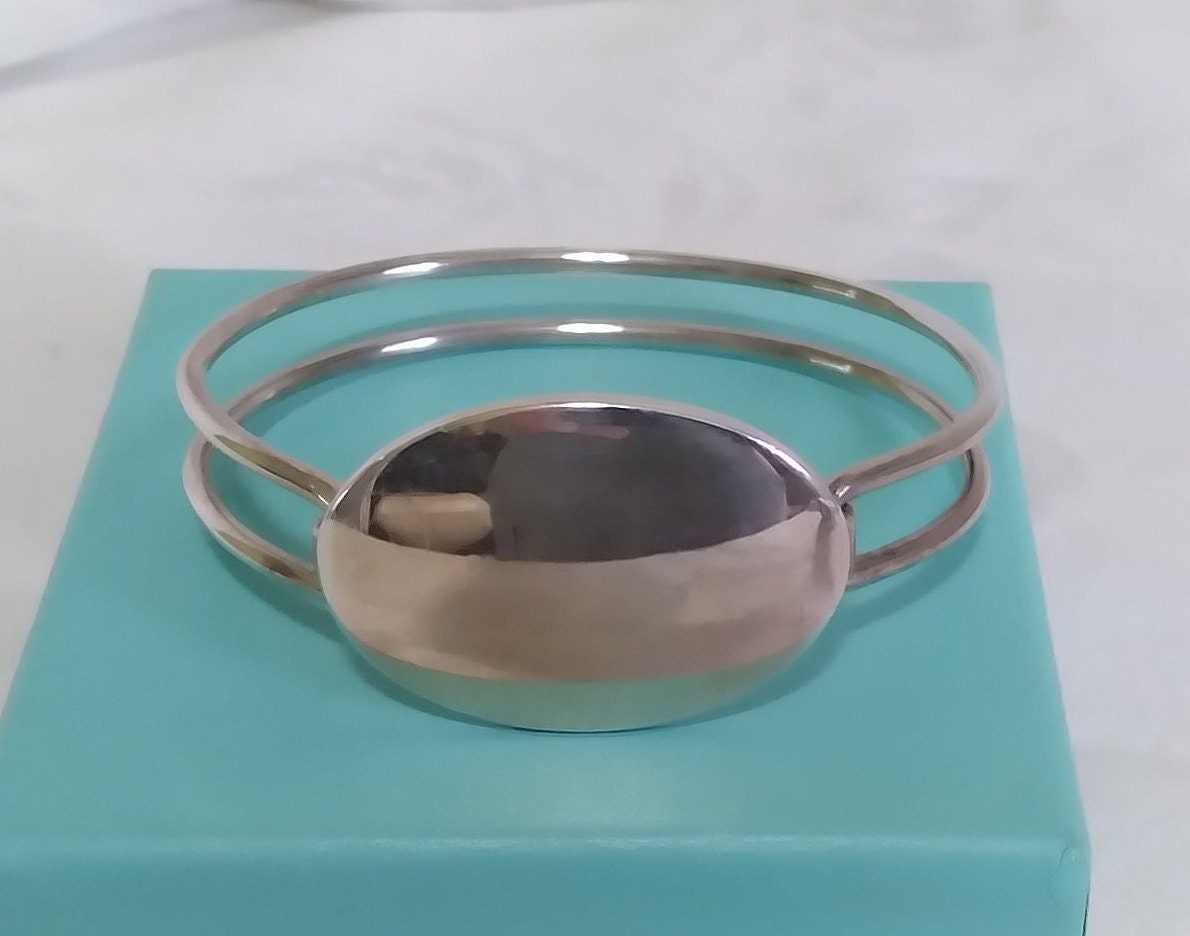 TIFFANY & Co STERLING Silver 925 Oval ID Tag, Double Wire TIFFANY & Co STERLING Silver 925 Oval ID Tag, Double Wire
