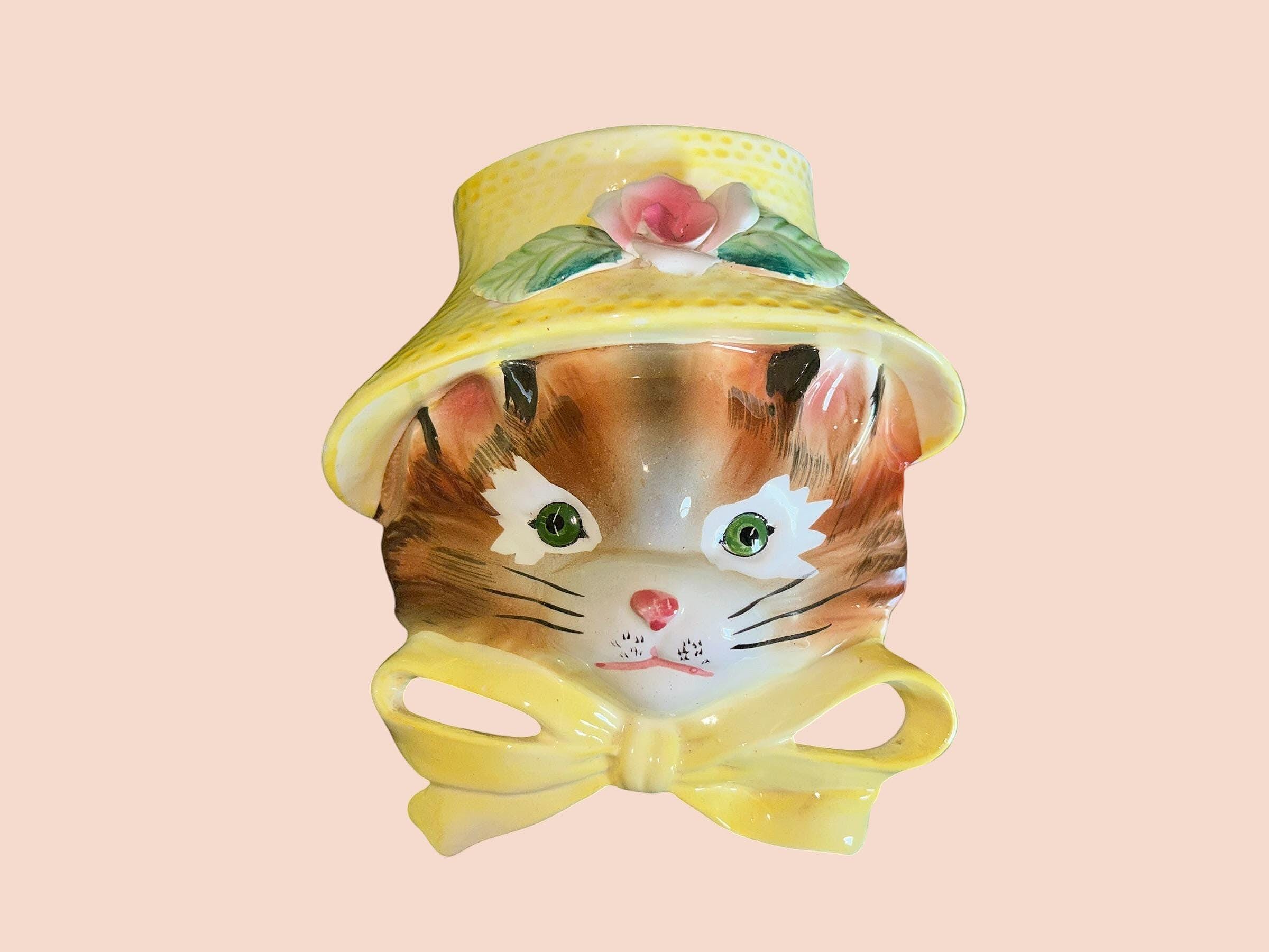 Lefton Cat Wall Pocket - Etsy