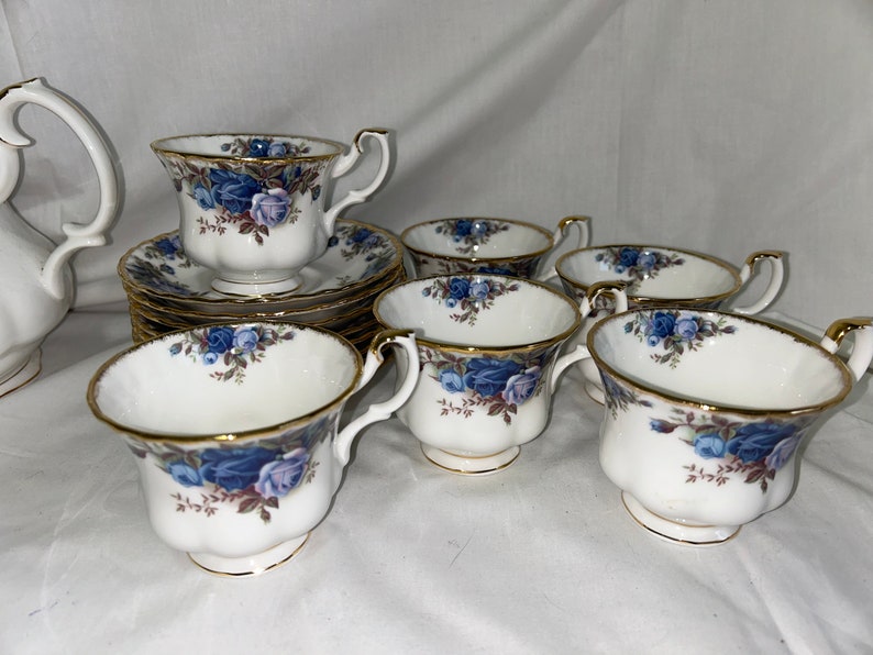 ROYAL ALBERT MOONLIGHT Rose Teapot, Sugar Bowl, Plates, Mugs and Cups & Saucers Sold Separately image 3