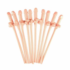 Willy Straws Hen Party Night Out Novelty Sucking Drinking Straws imagem 1