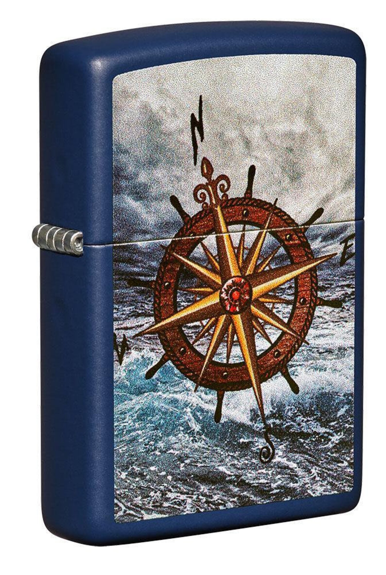 Zippo Lighter Nautical Compass Navy Matte Etsy