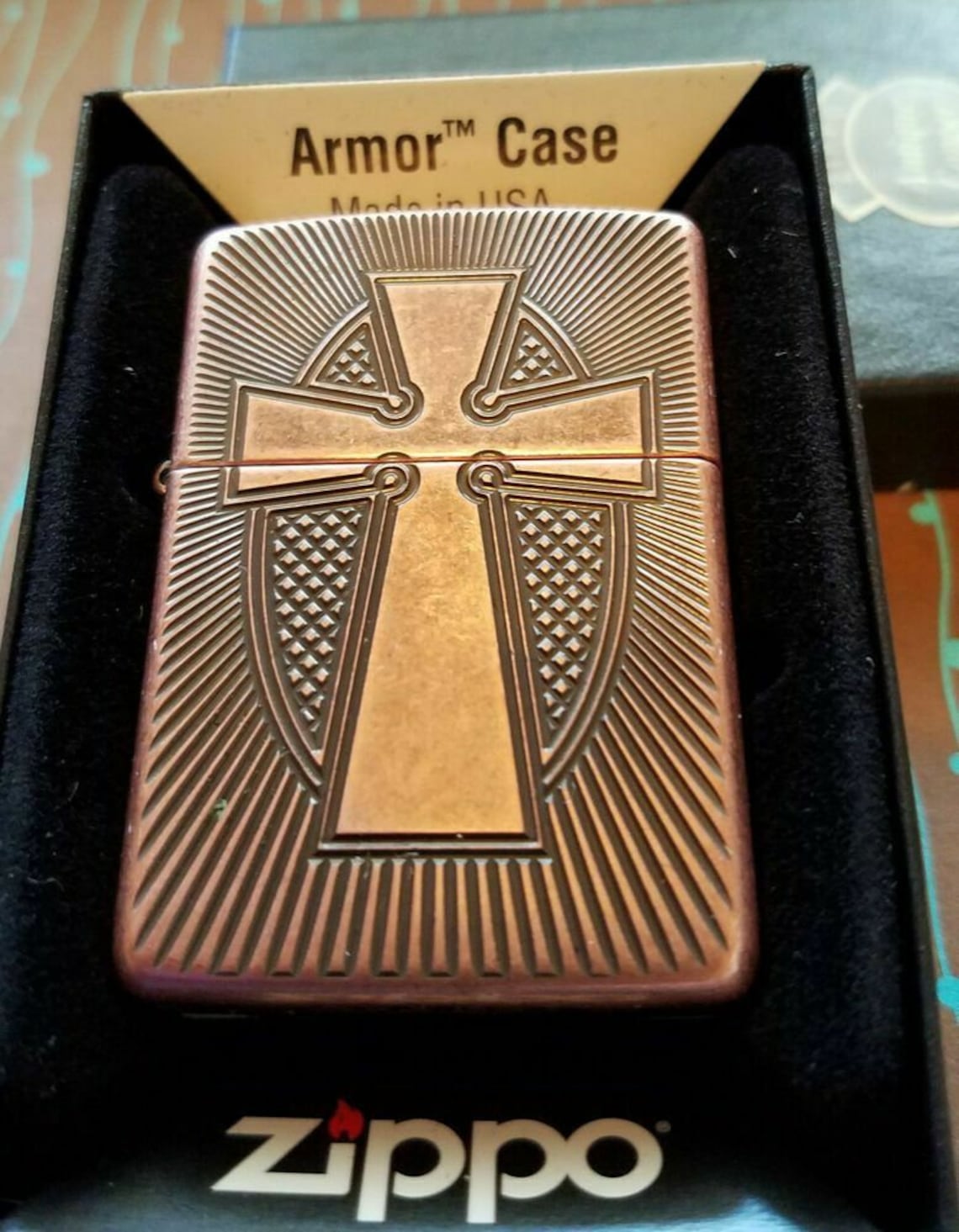 Sweet Armor Copper Cross Zippo Lighter Etsy