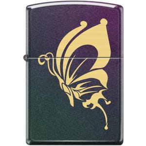 beautiful Iridescent Purple Butterfly Zippo Lighter