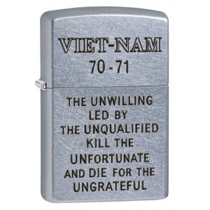 Zippo Lighter: Vietnam Trench Art, Unwilling - Street Chrome